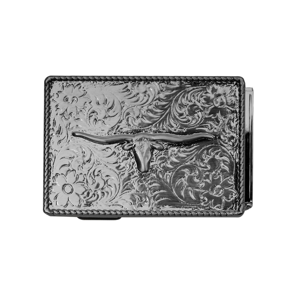 Mission Belt Buckle with longhorn bull
